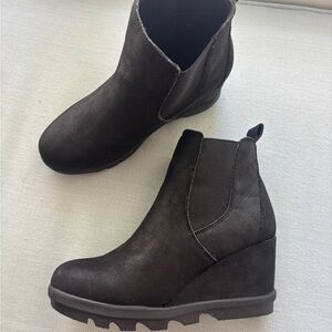 Black Wedge Ankle Boots